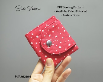 Mini Bi-Fold Wallet PDF Sewing Pattern: 8 Card Slots, Zippered Flap (A4, Letter)
