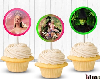 Wicked Birthday Party / Wicked Cupcake Toppers/ Wicked Movie Party/ 2024 Wicked Toppers/ Instant Download