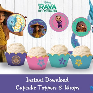 Raya Geburtstagsparty / Raya Cupcake Toppers / Raya Party / Raya Toppers / Instant Download