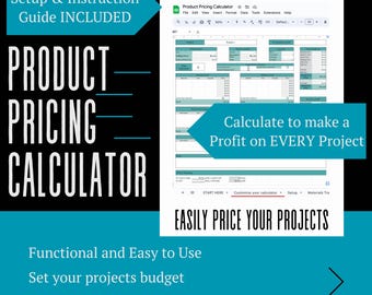 Handmade Product Pricing Calculator: Cost & Profit Tracker (Pricing Workbook - Google Sheets)