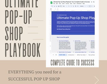 The Ultimate Pop-Up Shop Playbook | Comprehensive Guide to Hosting Successful Pop-Up Events | Printable + Interactive Worksheets