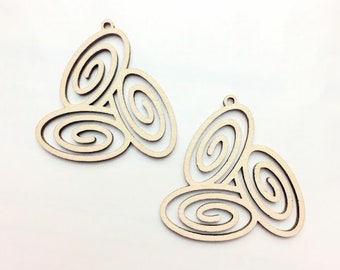 Spiral Shape Earring Blanks DIY Wood Earring DIY Craft Earrings Laser Cut Wood Earrings Unfinished Wood Jewelry Blanks
