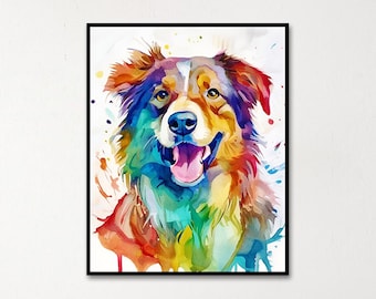 Custom Pet Portrait, Digital Colorful Watercolor Portrait, Dog Cat Portrait, Digital Watercolor Portrait from Photo, Pet Portrait Gift