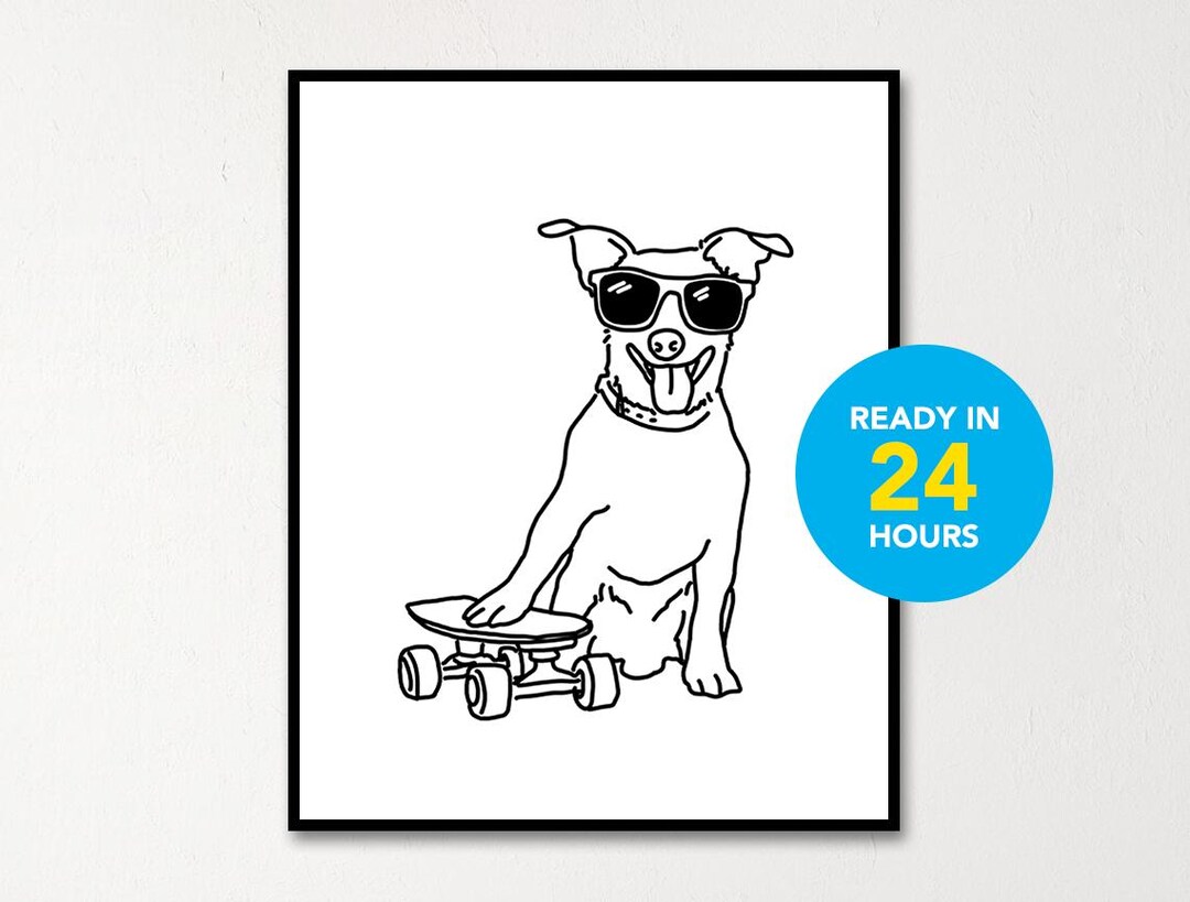 Custom Pet Portrait, Custom Line Art, Badly Drawn Dog, Ugly Portrait ...