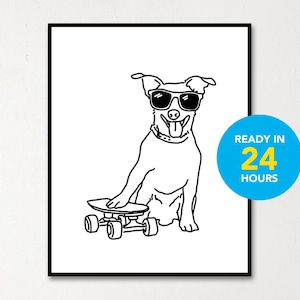 Benutzerdefinierte Tierporträt, Benutzerdefinierte Linie Kunst, schlecht gezeichneter Hund, hässliches Porträt, lustiges Haustierporträt, Hundeporträt, Katzenporträt, personalisiertes Geschenk