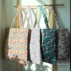 fourre-tout à fleurs mignon et polyvalent | Accessoire printemps/automne pour le travail, l'école et tous les jours en quatre couleurs | Lilly & SunflowerCadeau d'été