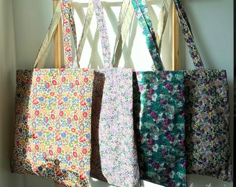 Cute and Versatile Floral Tote Bag | Spring/Summer Accessory for Work School and Every Day in four colors | Lilly & Sunflower | Gift for Mom