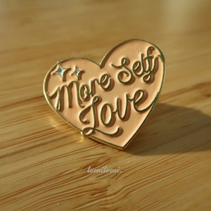 Self Love Heart Enamel Pin: Pink & Gold Inspirational Accessory