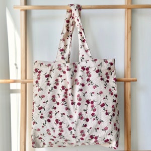 Retro Rose Pattern Corduroy Tote Bag With Magnetic Closure - Etsy