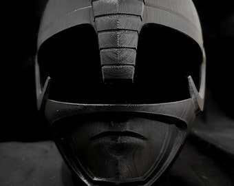 Raw Printed MMPR Black Ranger Helmet