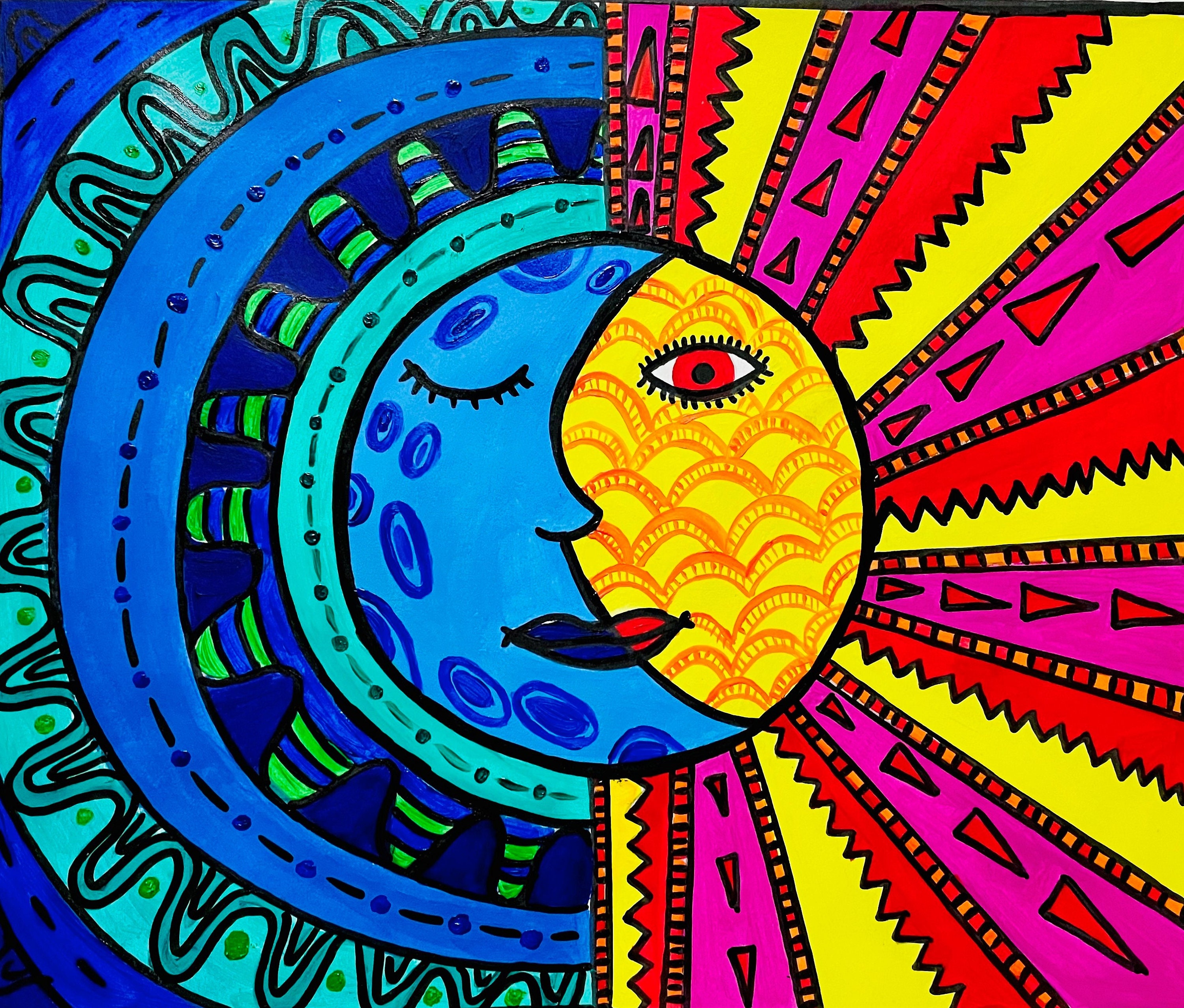 Sun And Moon Mexican Art