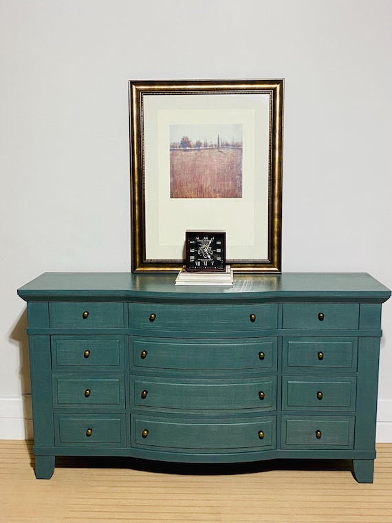 Newly Refinished Faux Linen Cloth Dresser (broyhill) - Etsy