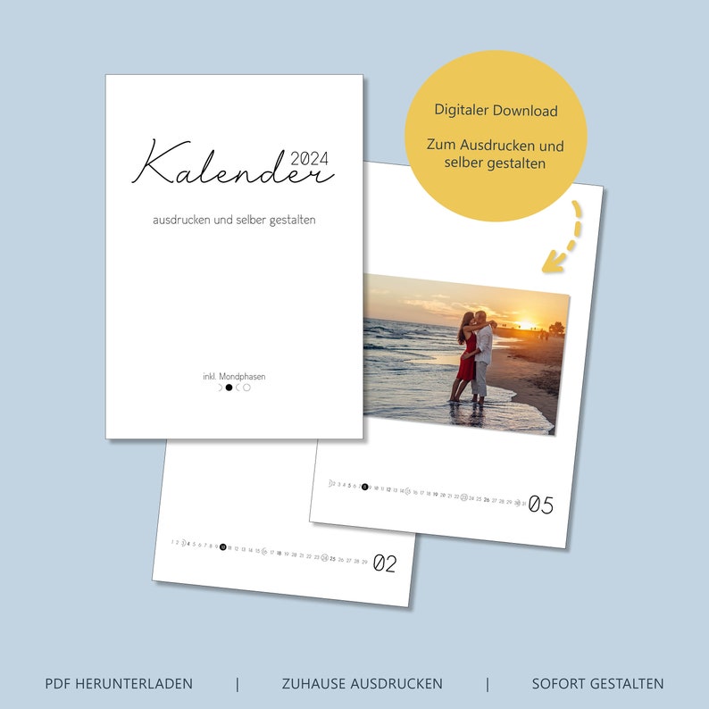 Calendar 2024 to Print Out and Design Yourself DIY Minimalist A4 - Etsy