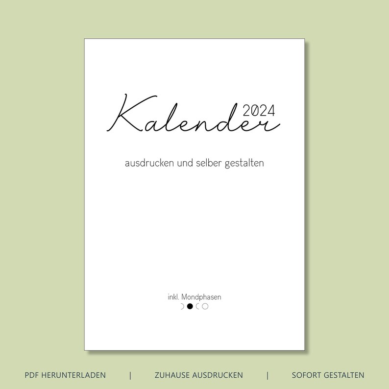 Calendar 2024 to Print Out and Design Yourself DIY Minimalist A4 - Etsy