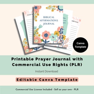 Canva Journal Template, Prayer Journal PLR, Prayer Journal Template, Canva PLR, Prayer Journal Canva, Resell Rights, PLR Prayer Journal