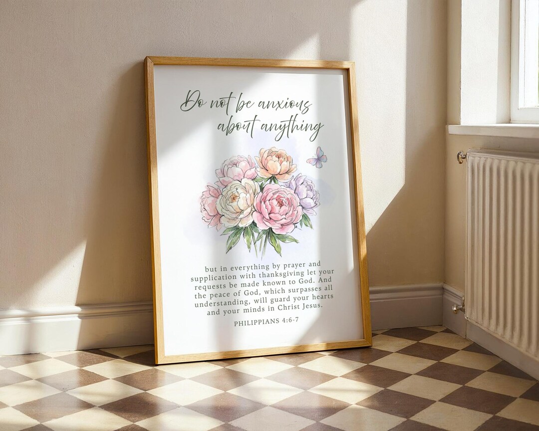 Vertical Scripture Inspirational Bible Wall Art Peonies Scripture Vertical Christian ...