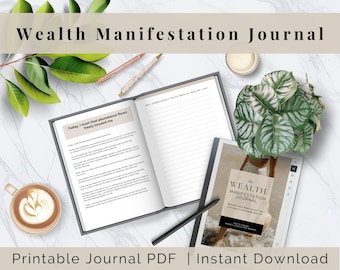 Wealth Manifestation Kit, Law of Attraction, Gratitude, Manifest Journal, Manifesting, Mindfulness, Mental Health, Money, Printable Planner