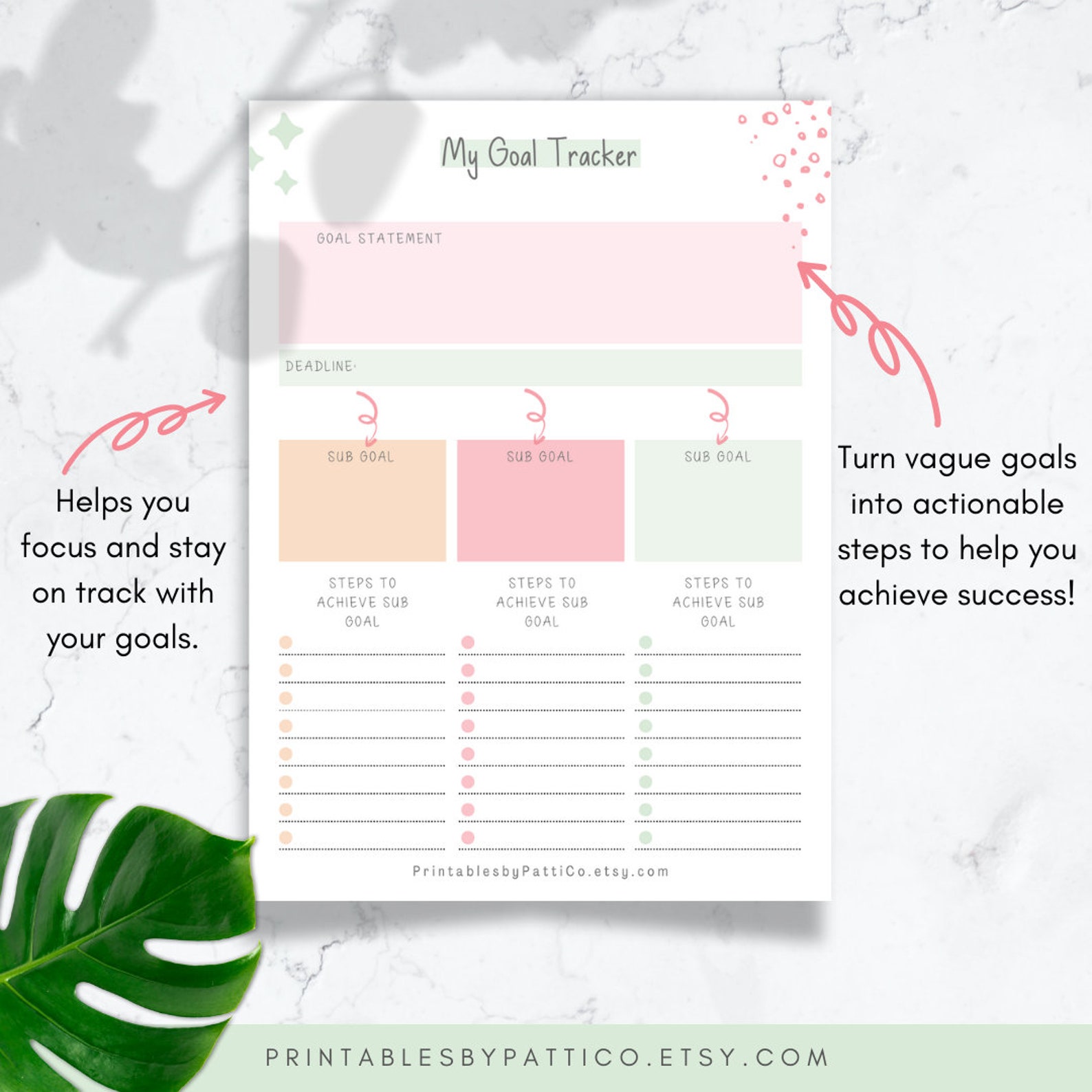 SMART Goal Template Goal Setting Printable SMART Goal Planning Goal 