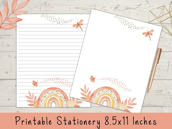 Printable Autumn Boho Stationery 8.5x11 Writing Paper - Etsy