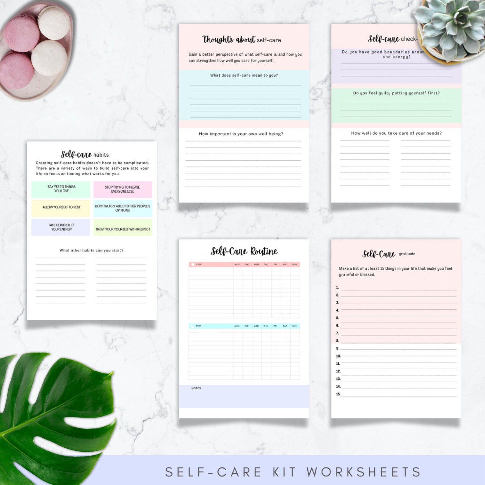 Selfcare Checklist Printable Selfcare Planner Selfcare Etsy