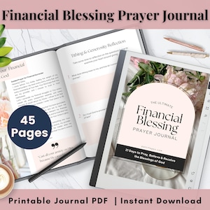 The Ultimate Financial Blessing Prayer Journal | Faith-Based Journal for Financial Breakthrough | Printable Christian Women&#39;s Bible Study