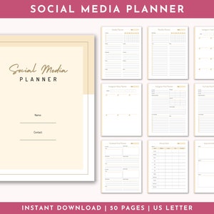 Social Media Planner, Content Planner, Business Planner, Content Schedule, Printable PDF