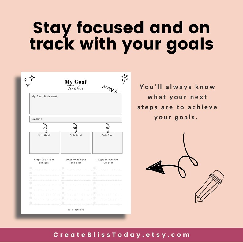 SMART Goal Template, Goal Setting Kit, New Year, SMART Goals Tracker ...