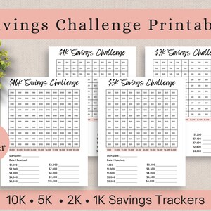 Savings Challenge Printable, Save Money Tracker, Money Saving Challenge, Budget, Savings Bundle, Savings Tracker Bundle, Money Challenge PDF