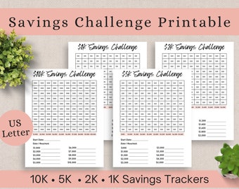 Savings Challenge Tracker Bundle, Money Budget (PDF)