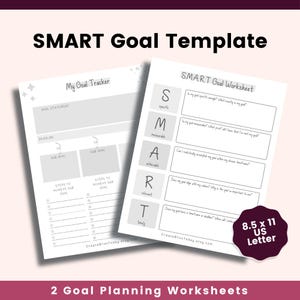 SMART Goal Template, Goal Setting Printable, SMART Goal Planning, Goal Planner, Goal Tracker Printable, Goal Planner Kit, Productivity