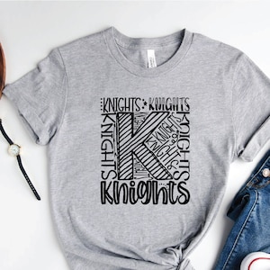 Knights Mascot T, Knights Spirit Shirt, Knights School Mascot Shirt, School Team T, Knights Shirt, School Spirit T, Knights Apparel