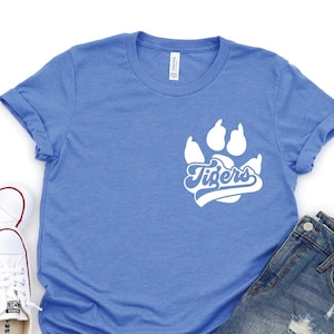 Tigers Pocket Shirt, Tigers Team Mascot Shirt, Tigers Shirt, Tiger Team Shirt, Tigers Football Shirt, Tigers School Shirt, Tigers Mascot Tee