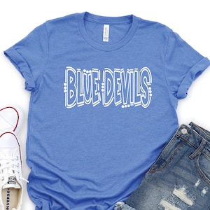 Blue Devil School Mascot Shirt, Favorite Team Shirt, School Team Shirt, Blue Devil Team Mascot Shirt, Blue Devil Spirit T, Custom Mascot Tee