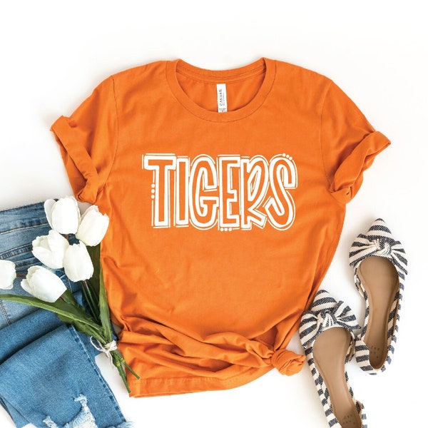 Tiger School Mascot Shirt, School Team Shirt, Favorite Team Shirt, Tiger Team Mascot Shirt, Tigers School Spirit Tee, Custom Mascot Shirts