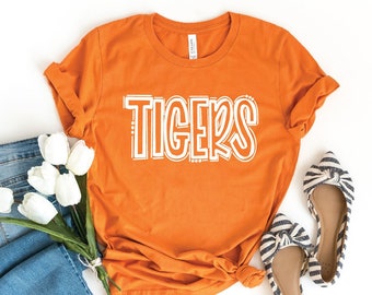 Tiger School Mascot Shirt, School Team Shirt, Favorite Team Shirt, Tiger Team Mascot Shirt, Tigers School Spirit Tee, Custom Mascot Shirts