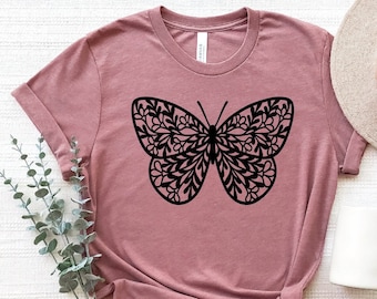 Butterfly T-Shirt, Cute Butterfly Shirt, Butterfly Tops and Tees, Butterfly Women's Shirt, Butterfly Shirt Gift, Butterfly Lover Shirt