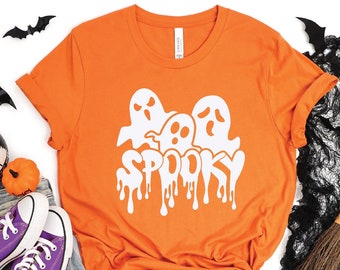 Spooky Ghost Graphic T-Shirt: Funny Halloween Shirt