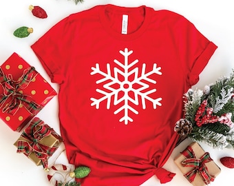 Snowflake Shirt, Christmas T-Shirt, Snowflake Winter Christmas Shirt, Christmas Shirts for Women, Holiday Party Funny Shirt