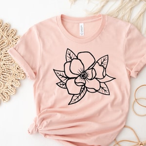 Magnolia Flower Shirt, Magnolia Shirt, Magnolia Graphic T, Wildflower Shirt, Botanical Tee, Gardening T, Boho Shirt, Floral Shirt , Custom T