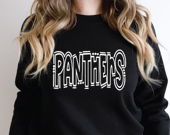 Panther Mascot Sweatshirt, Custom Mascot Swt ,Panther School Shirt,Favorite Team T,School Team Shirt, Panther Mascot Shirt,School Spirit Tee