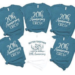 20th Anniversary Shirt, 20th Wedding Anniversary Shirt,20th Anniversary Crew Shirts, 20th Wedding Anniversary Crew,Custom Anniversary Shirt,