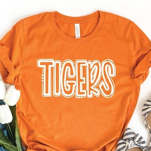 Tiger School Mascot Shirt, School Team Shirt, Favorite Team Shirt, Tiger Team Mascot Shirt, Tigers School Spirit Tee, Custom Mascot Shirts