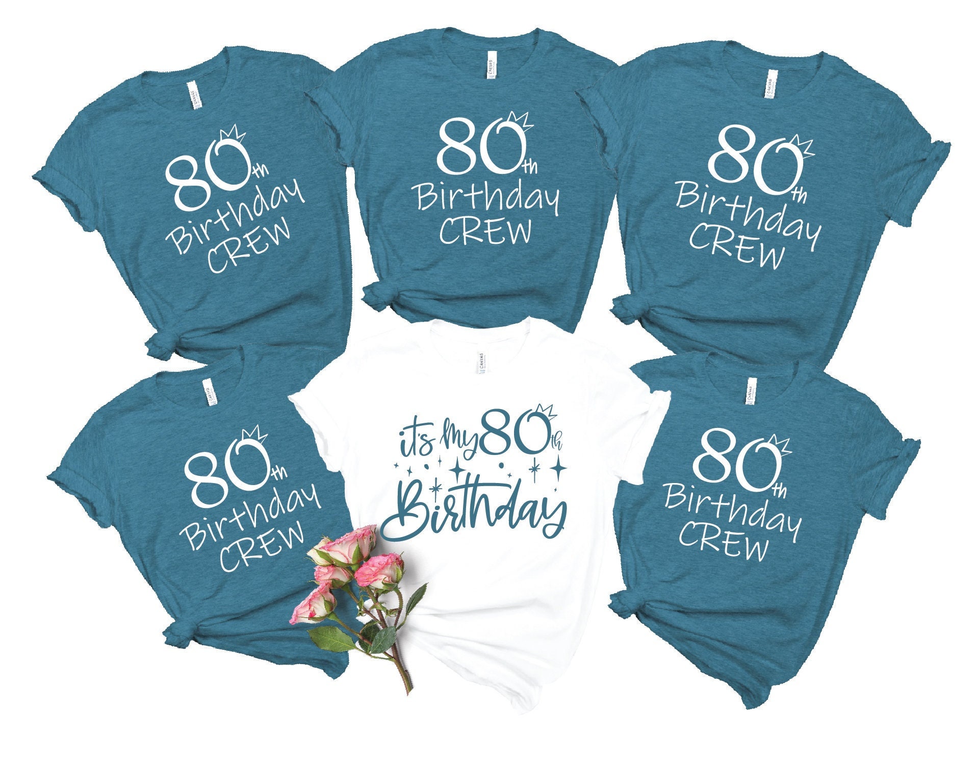 It's My 80th Birthday Shirt, 80th Birthday Shirt, 80th Birthday Crew Shirt for Woman, Birthday Party Shirts, Custom Birthday Party Shirts,