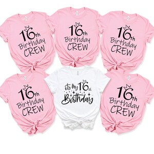 It's My 16th Birthday Shirt, 16th Birthday Crew Tee, Custom Birthday Shirts