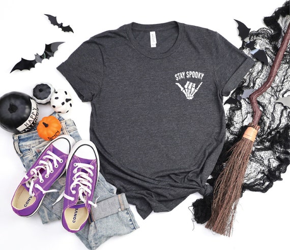 Stay Spooky T-Shirt: Skellington Hand, Funny Halloween Shirt