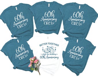 60th Anniversary Shirt: Custom Wedding Tee, Anniversary Crew Gift