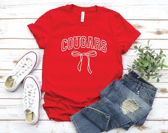 Cougars School Mascot Shirt, School Team Shirt, Favorite Team Shirt, Cougar Team Mascot Shirt, Cougars School Spirit T, Custom Mascot Shirts