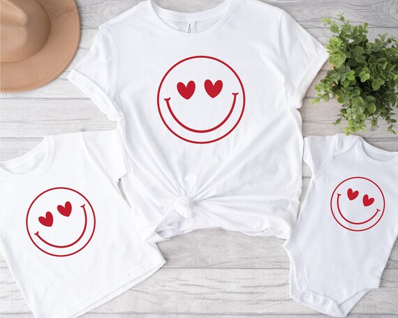 Smiley Face Shirt, Cousin Shirts, Mommy and Me Smiley Shirt, Valentine Smiley Shirt, Mommy and Me Valentine Shirt, Girls Valentine Shirt