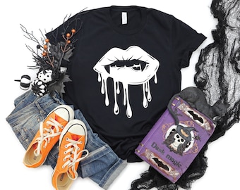 Vampire Lips Shirt, Halloween Shirt, Lips Shirt, Halloween Party T, Halloween Shirt for Woman, Funny Halloween Shirt, Vampire Shirt,