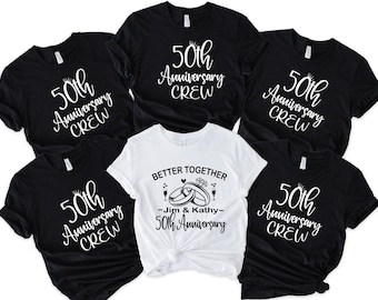 50th Anniversary Shirt, 50th Wedding Anniversary Shirt,50th Anniversary Crew Shirts, Custom Anniversary Shirts, 50th Anniversary Gift